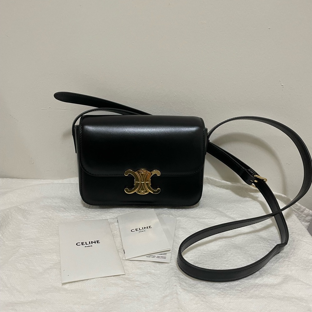 Celine Black Triomphe Bag.
